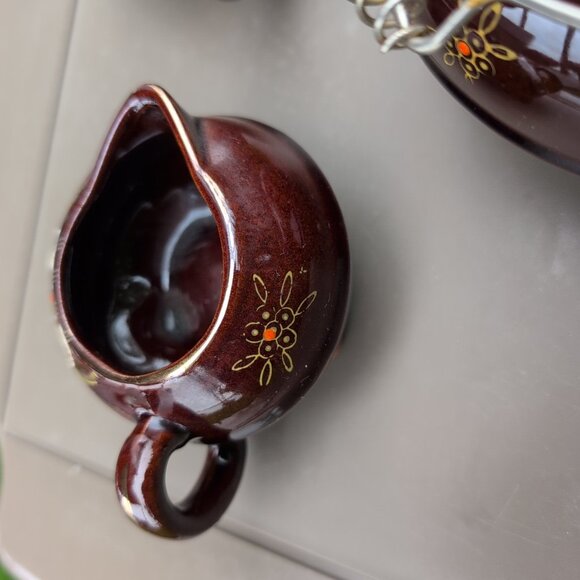 Vintage Japanese Hand Painted Redware Tea Set - Picture 5 of 9